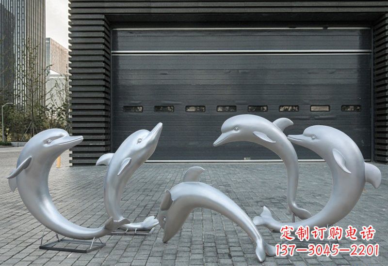 福州海豚的精灵——不锈钢公园海豚雕塑