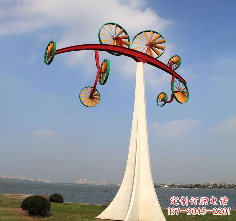 福州不锈钢风车雕塑缔造美丽公园