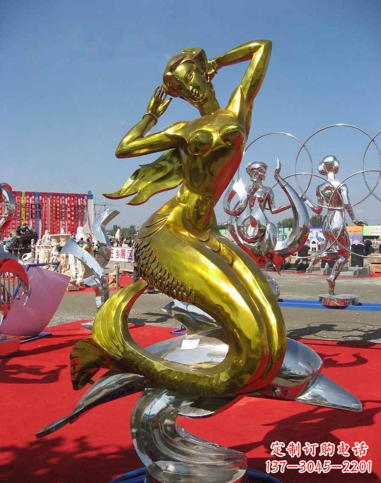 福州不锈钢美人鱼雕塑——美丽的象征