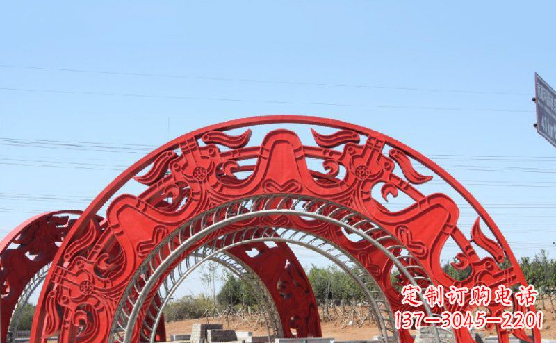 福州不锈钢拱门雕塑美丽的艺术精品