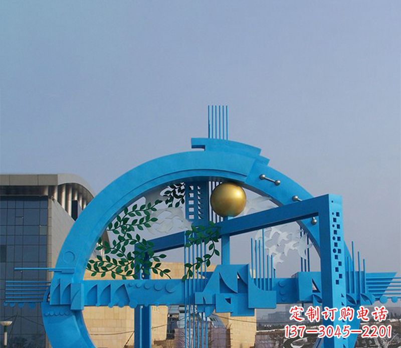 福州不锈钢拱桥雕塑美丽的艺术品