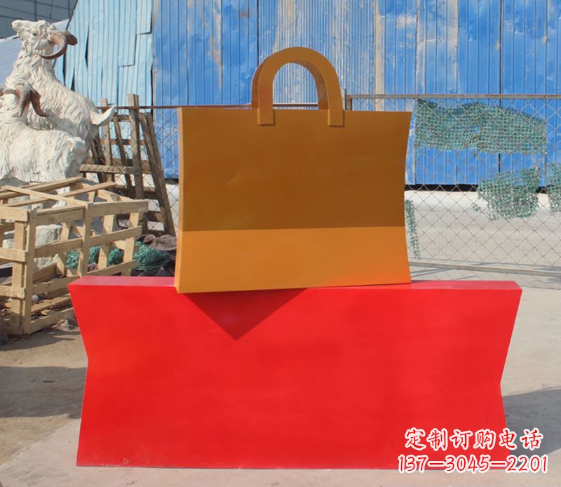 福州精美不锈钢购物袋雕塑