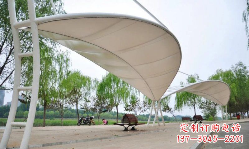 福州不锈钢树叶形遮阳棚雕塑