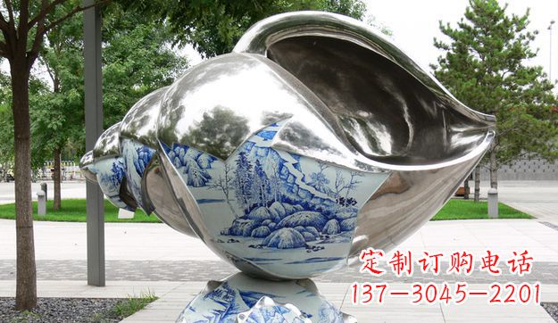 福州不锈钢海螺景观雕塑美轮美奂