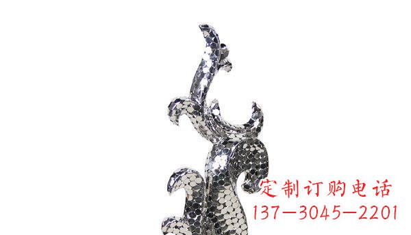 福州不锈钢海豚抽象雕塑精致的海洋之美