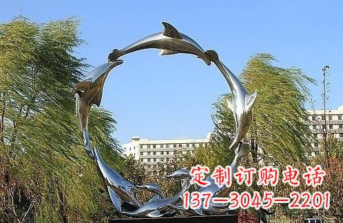 福州不锈钢海豚雕塑美的化身