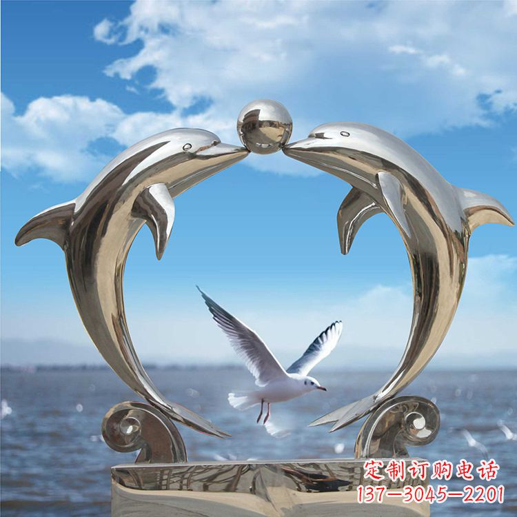 福州不锈钢海豚雕塑精美的海洋之美