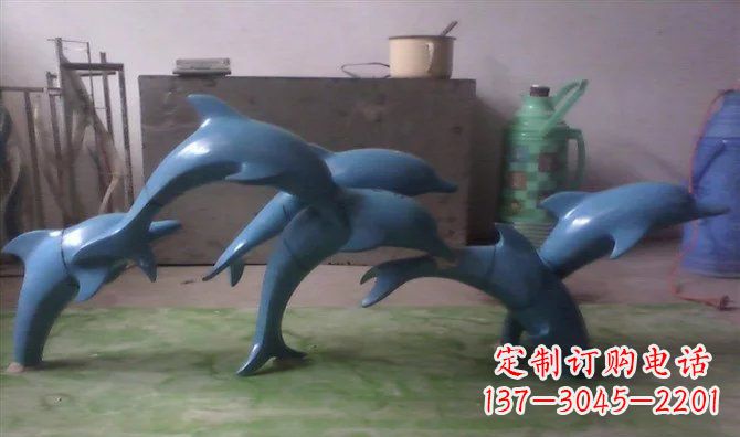 福州不锈钢海豚雕塑精致的艺术品