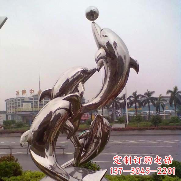 福州不锈钢海豚雕塑艺术之美