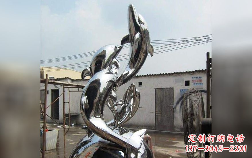 福州海豚之美——不锈钢海豚雕塑
