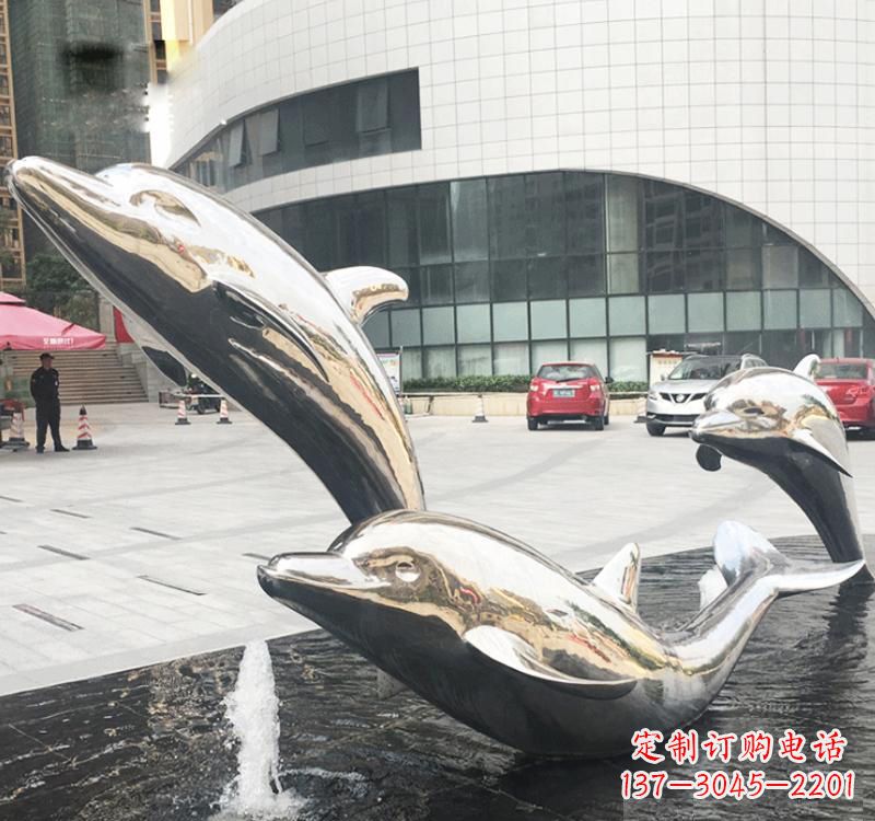 福州不锈钢海豚雕塑艺术与美的结合