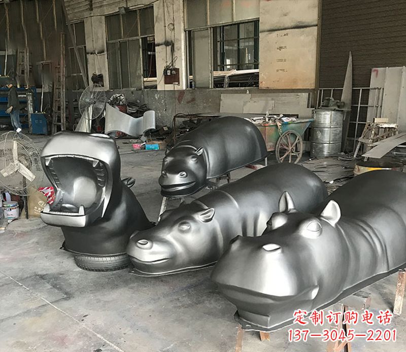 福州不锈钢河马雕塑——艺术与自然的完美结合