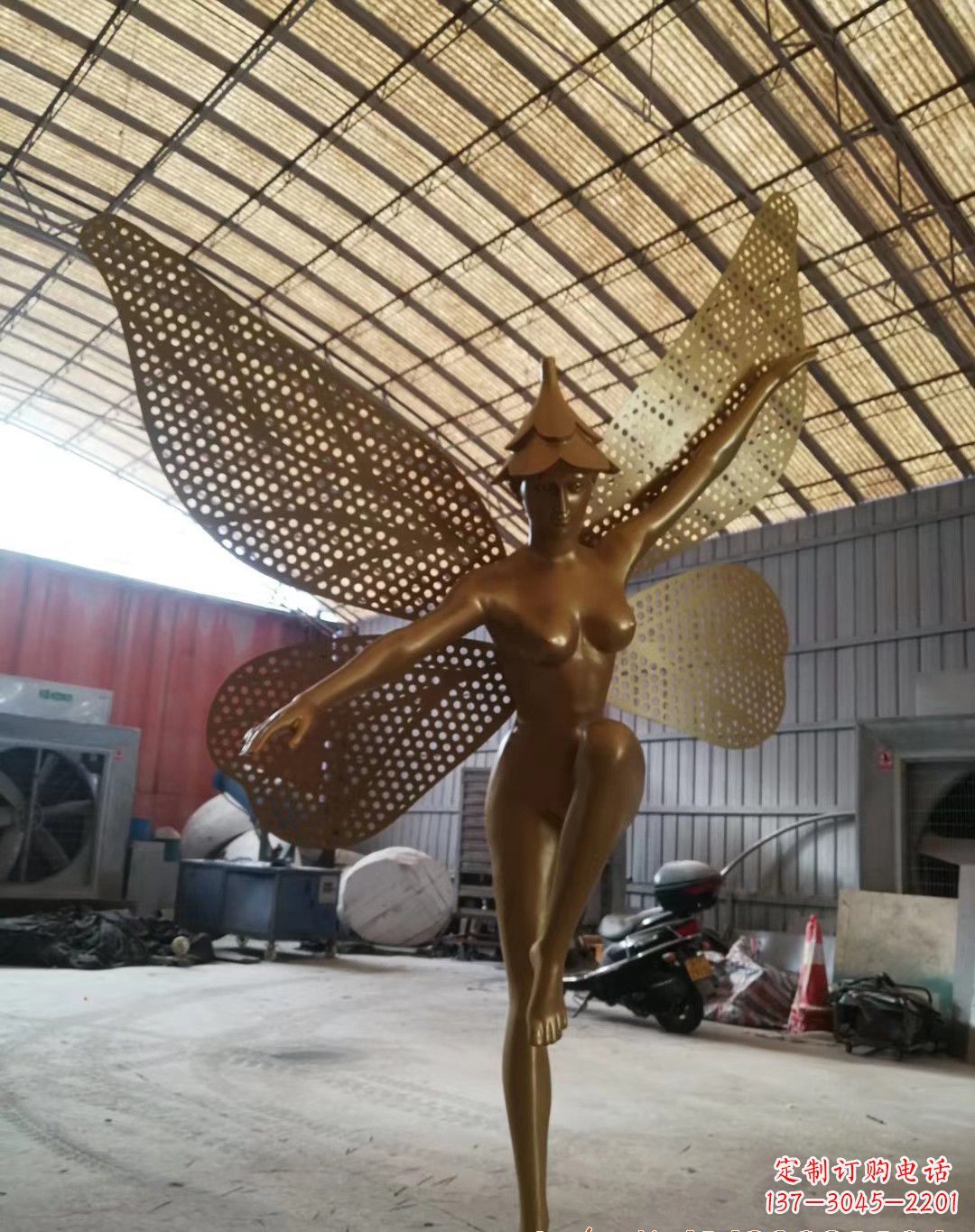 福州不锈钢蝴蝶仙子雕塑精美的美丽之作