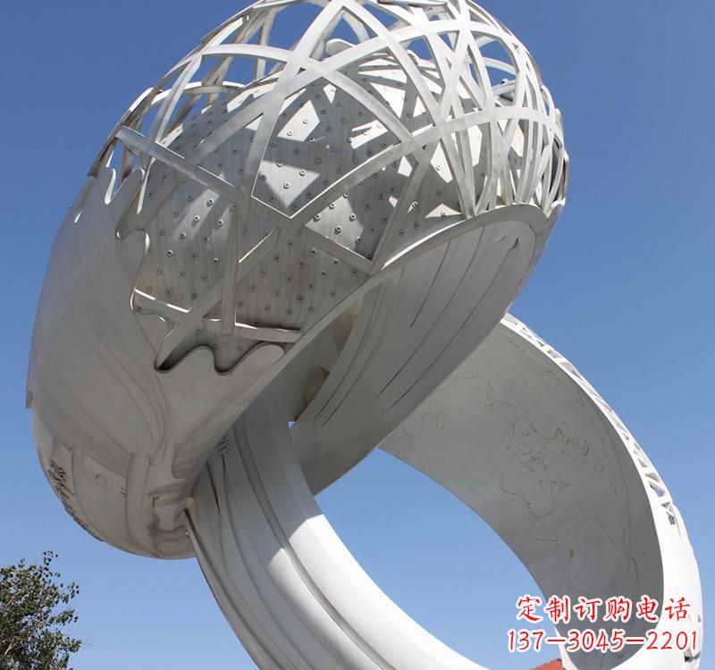 福州不锈钢户外婚庆戒指雕塑婚礼永恒的记忆