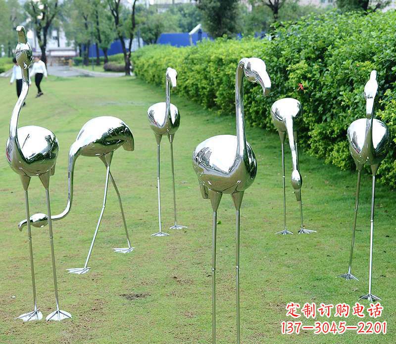 福州不锈钢火烈鸟雕塑美丽的艺术杰作