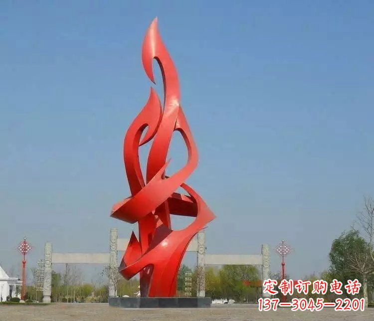 福州火苗雕塑点缀城市景观