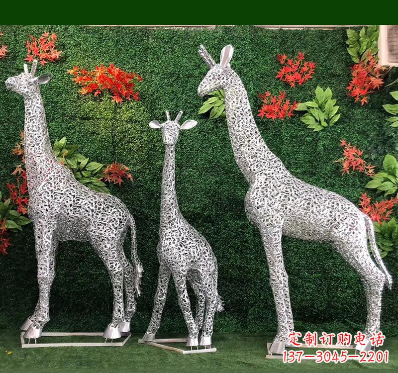 福州不锈钢长颈鹿雕塑艺术与美的完美结合