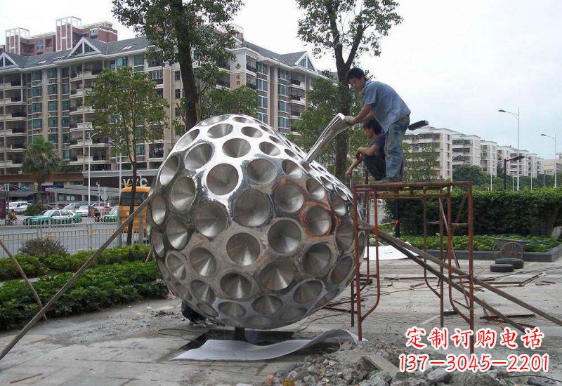 福州不锈钢苹果雕塑