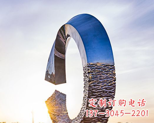 福州不锈钢景观圆环雕塑环绕自然之美