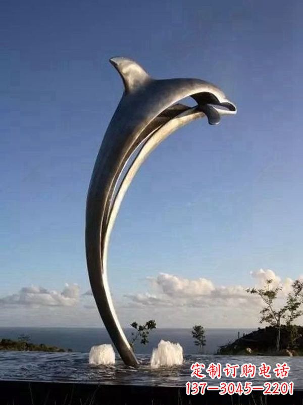 福州不锈钢海豚雕塑让游客流连忘返
