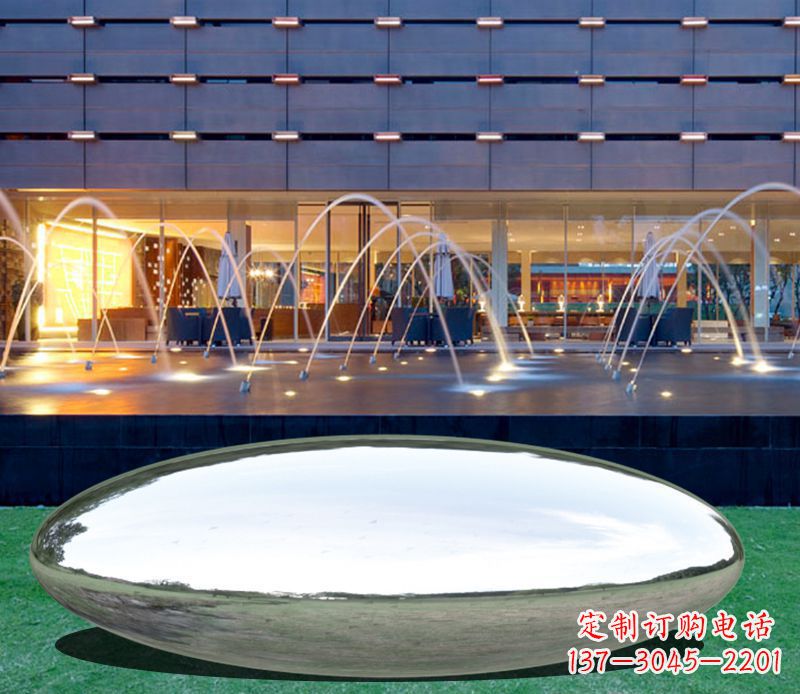 福州不锈钢镜面鹅卵石雕塑