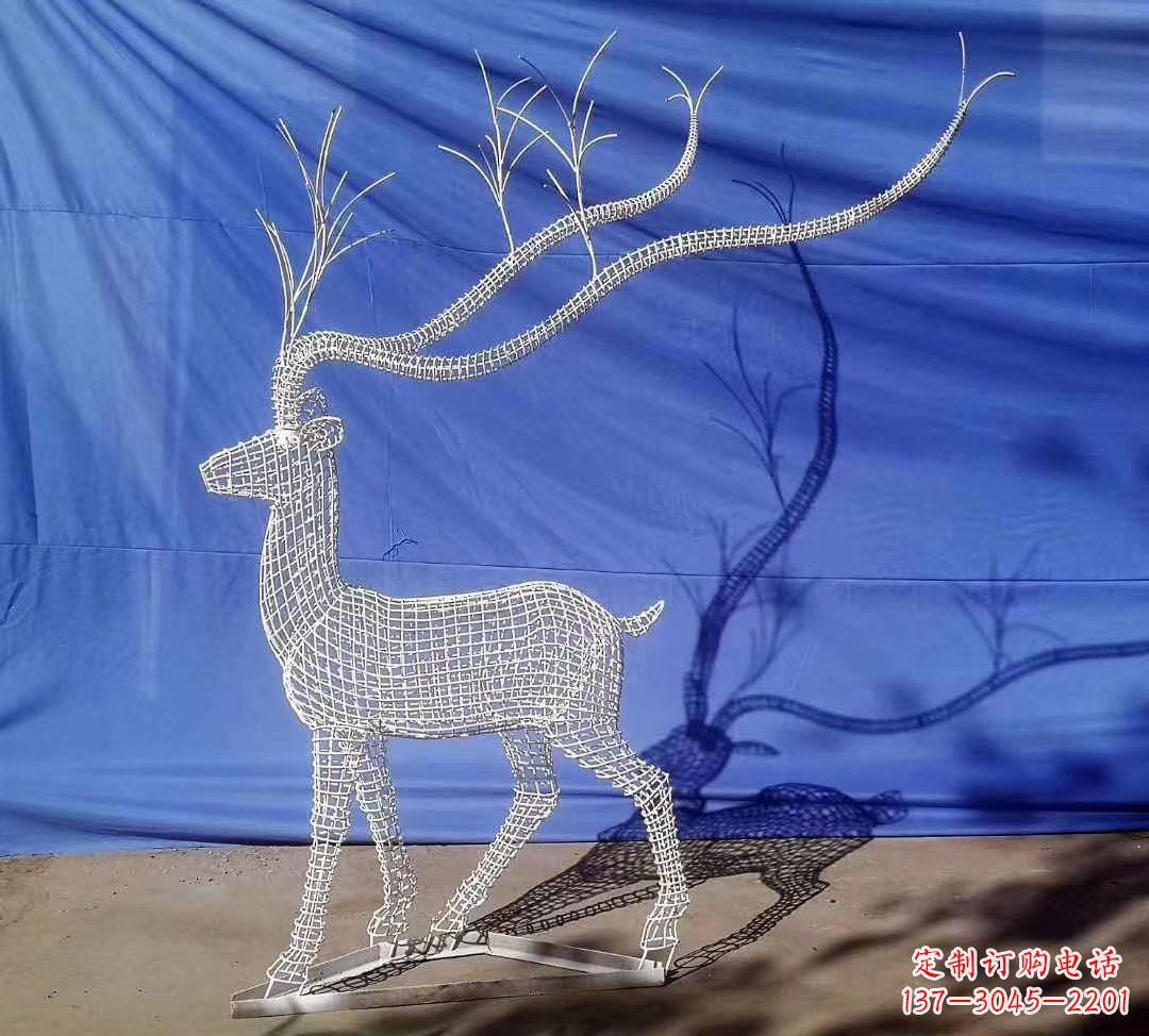 福州不锈钢麋鹿雕塑精美的景观装饰品