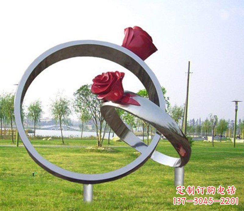 福州不锈钢玫瑰戒指雕塑