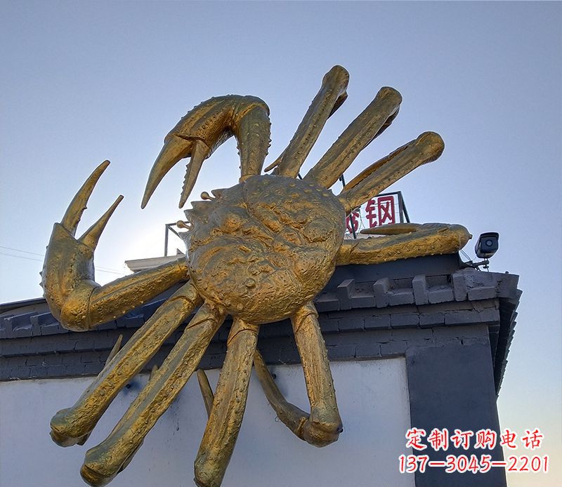 福州不锈钢螃蟹雕塑精美而又经久不衰