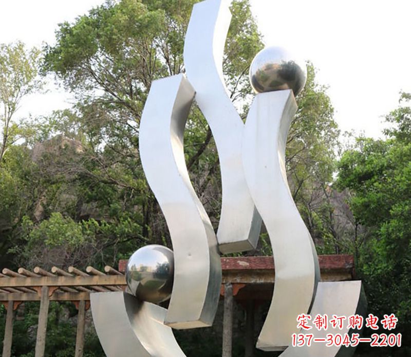 福州景观雕塑现代不锈钢飘带