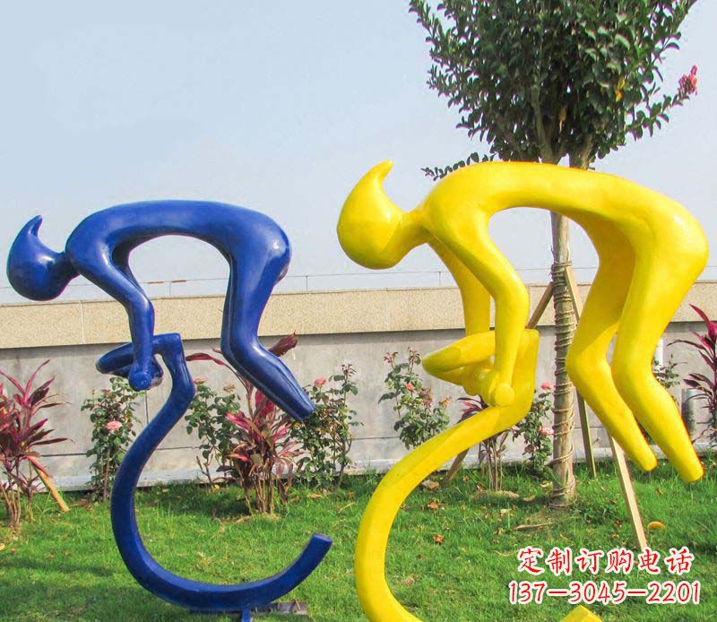 福州不锈钢骑自行车广场景观雕塑——给城市带来活力