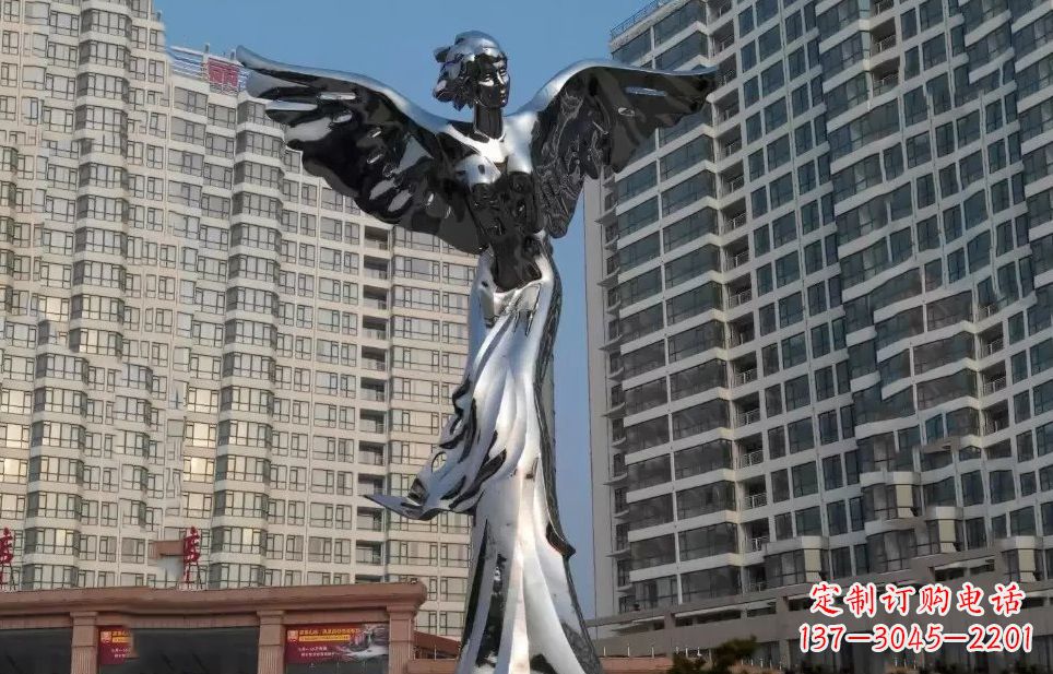福州不锈钢天使雕塑传递着美丽与希望