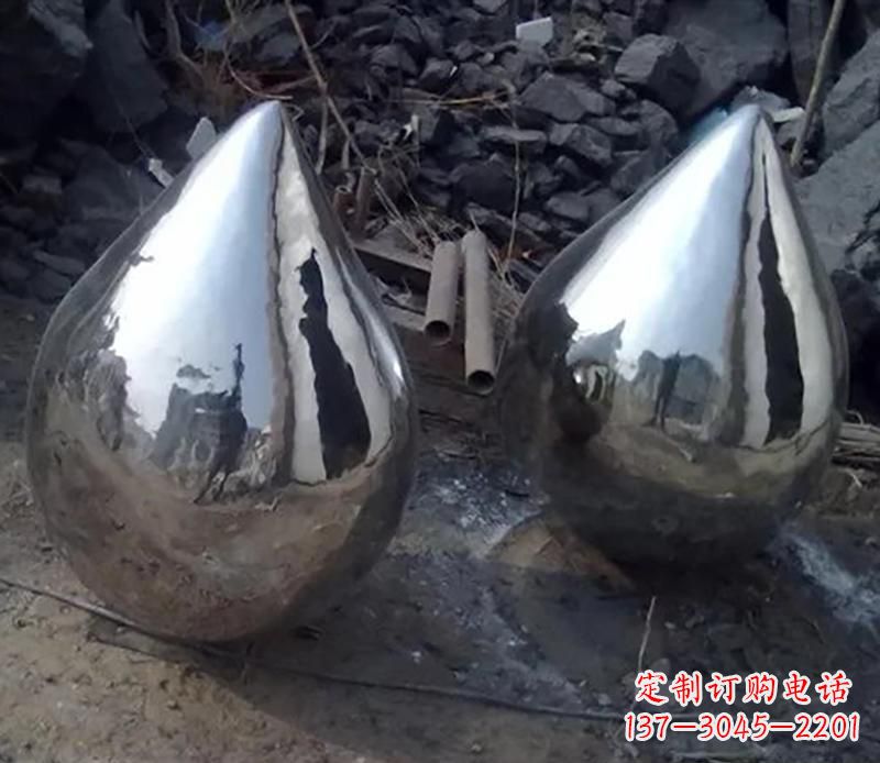 福州不锈钢水滴雕塑美丽绽放