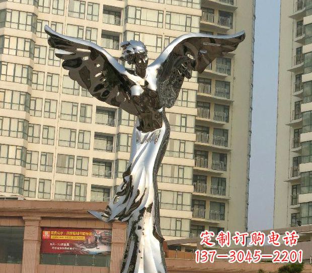 福州不锈钢天使雕塑传递温暖的祝福
