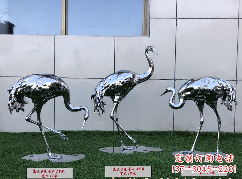 福州不锈钢仙鹤雕塑传承中国古典美感