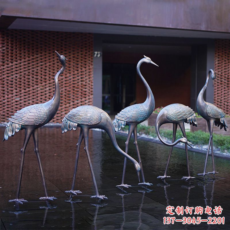 福州不锈钢仙鹤飞翔雕塑