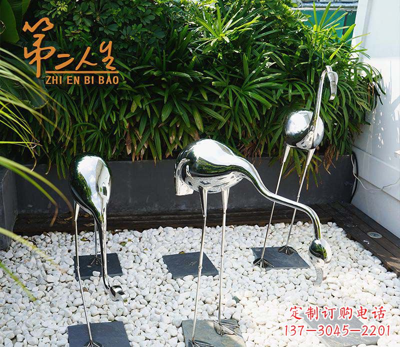福州不锈钢仙鹤雕塑象征着吉祥和美景