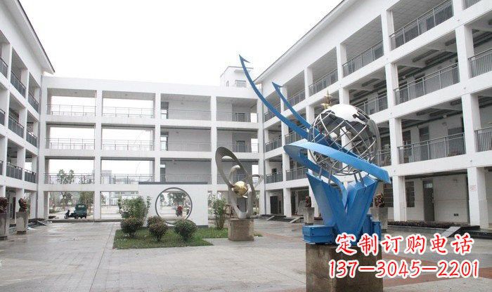 福州不锈钢地球雕塑缔造美丽的校园