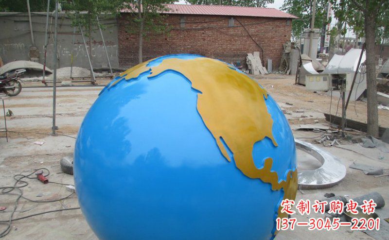 福州不锈钢校园地球雕塑象征着全球友好