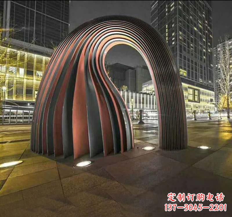 福州不锈钢异形拱门雕塑精致古典风格
