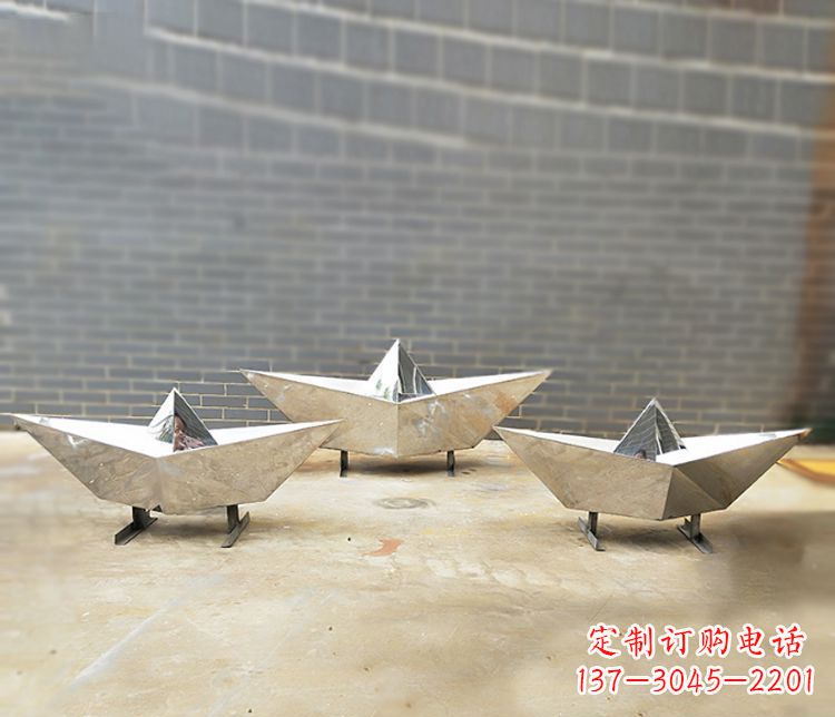 福州不锈钢元宝雕塑精致的艺术品