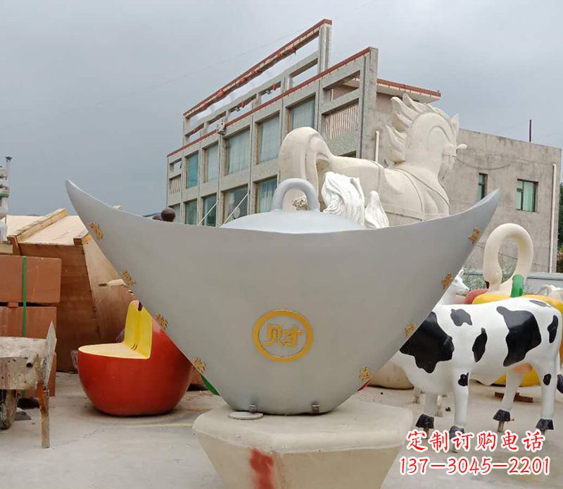 福州不锈钢元宝雕塑精美而珍贵
