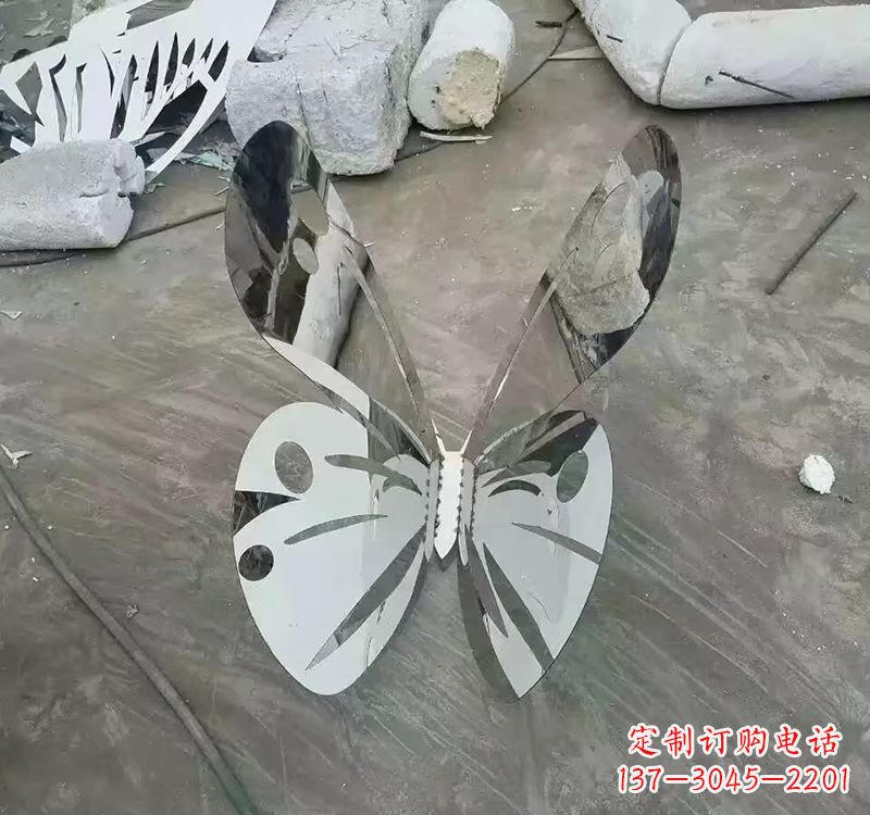 福州不锈钢园林蝴蝶雕塑精美的艺术之作