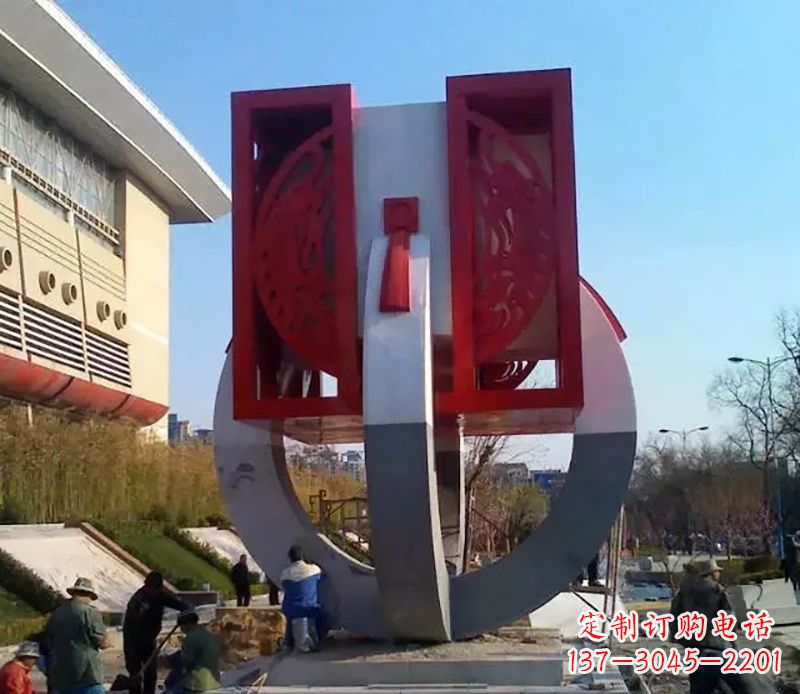 福州不锈钢圆环雕塑象征着永恒的美