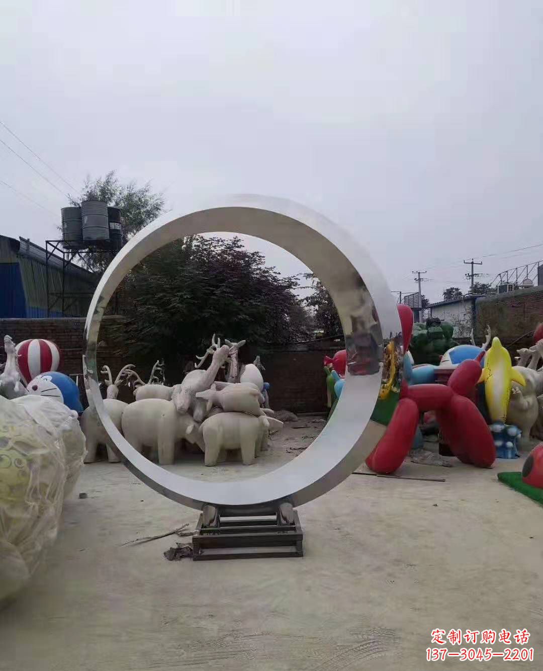 福州不锈钢圆环雕塑,点缀环境美景