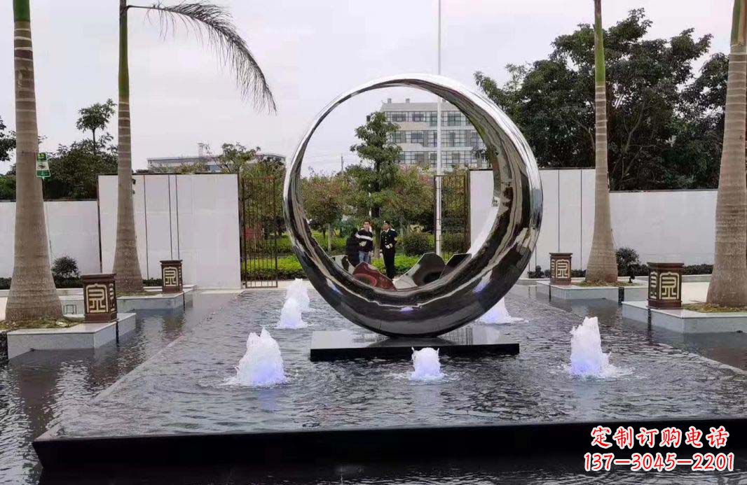 福州圆环景观喷泉雕塑视觉与声音的完美结合