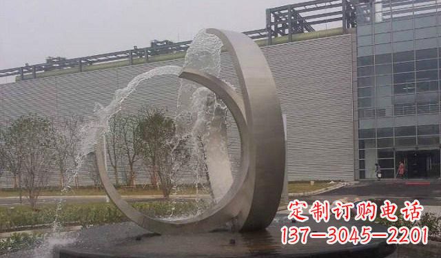 福州不锈钢圆形喷泉雕塑美丽的艺术装置