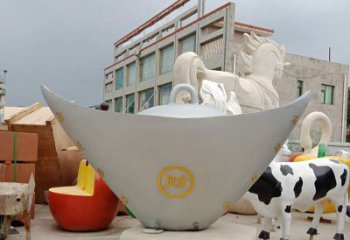 福州不锈钢元宝雕塑精美而珍贵