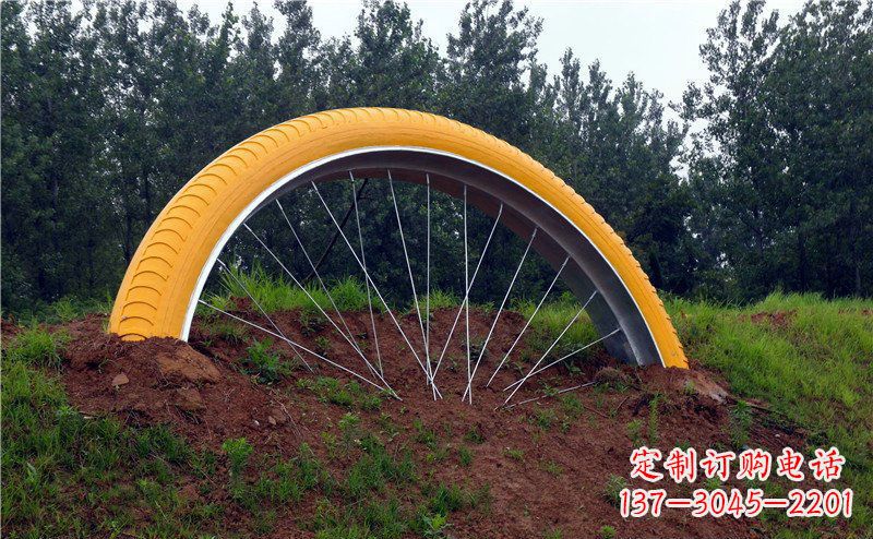 福州不锈钢自行车雕塑——景观美化的象征