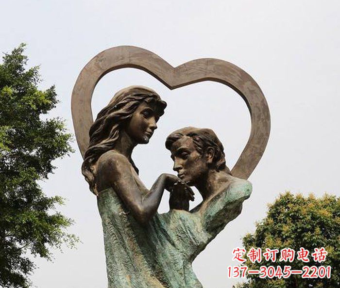 福州抽象情侣心形铜雕