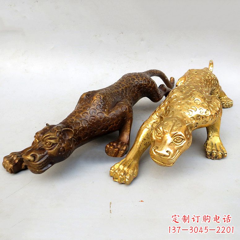 福州纯铜金钱豹雕塑——完美结合精美工艺与珍贵文化
